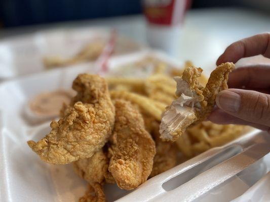6 chicken tenders meal with coke slaw