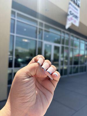 The aggressively filed nails like was she trying to take them all the way off?