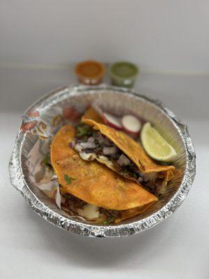 2 Birria Tacos w Cheese ($3.50 each)