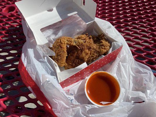 2 piece white meat chicken plus Buffalo sauce for $4.99.