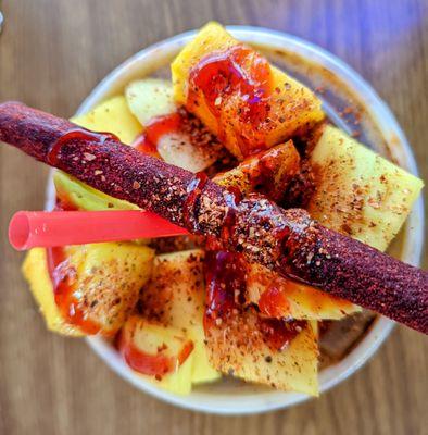 Miche Mango michelada. Mango, tajin, chamoy all sitting atop your Miche.