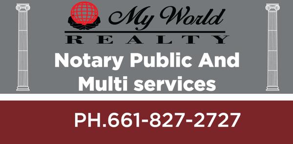 My World Realty and Notary Public services