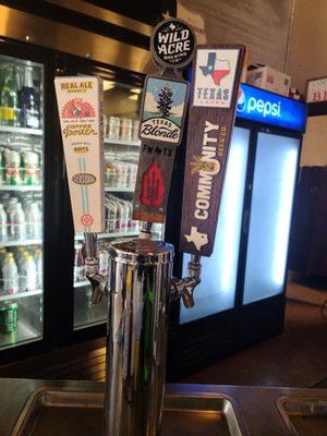 Real ale coffee porter, texas blonde wild acre and texas community lager