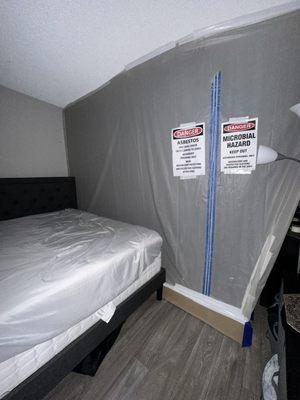 They expected me to still sleep in my bed right next to the hazardous area. No rent compensation and no assistance to find temporary housing