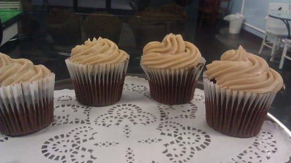 yummm peanut butter cream cheese and brownie cupake