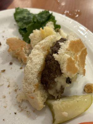 Crummy mushroom Swiss burger