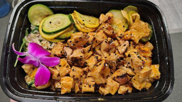 Korean BBQ chicken bowl. Delicious!