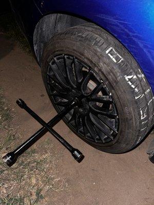 Rectangle box with a nail in it.