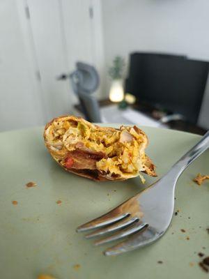 cross section of a burrito empanada