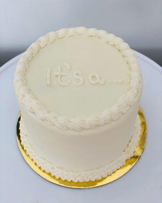 Gender reveal dog cake.