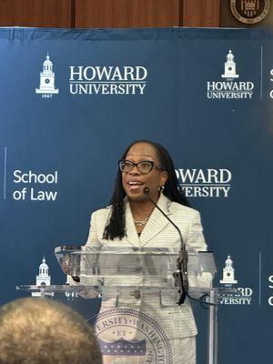 United States Supreme Court Justice, Ketanji Brown Jackson at Howard Law School.