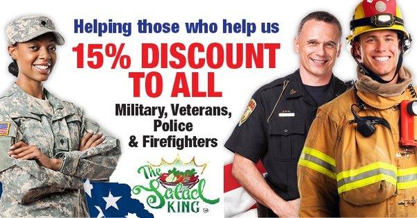 Take this 15% off as a "Thank you" for your Service