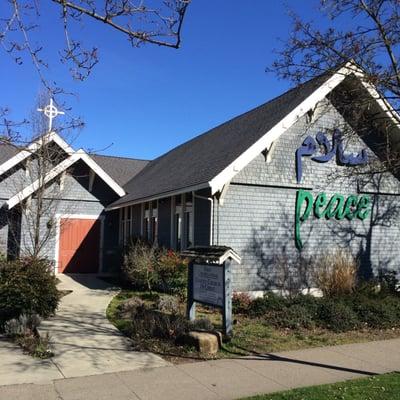Ashland First Congregational United Church of Christ on a Sunday in spring.