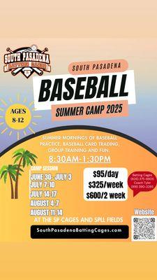 We offer camps this summer check our website for more info