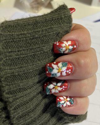 Happy holiday nails by Jen. Always a pleasure to have my nails done by such an artist. Thanks