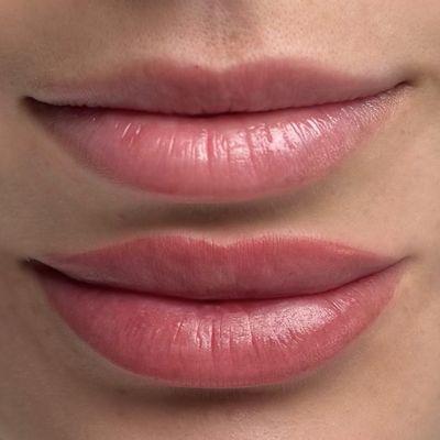 Lip blush before & after