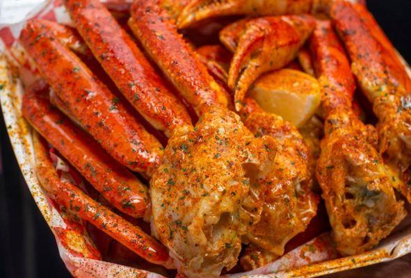 King crab legs and potato