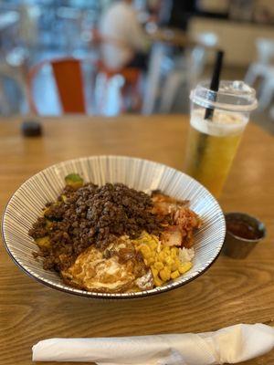 Korean Bowl with ground beef