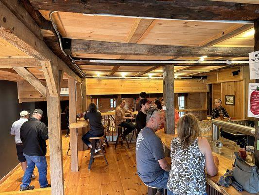 People enjoying the great beer at Ækeir