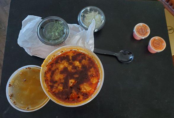 Menudo that didn't come with lime or oregano.