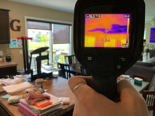 Upper level bathroom water loss.