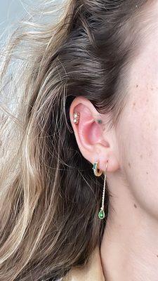 I got my forward helix pierced there. Some of the jewelry is from studs as well.