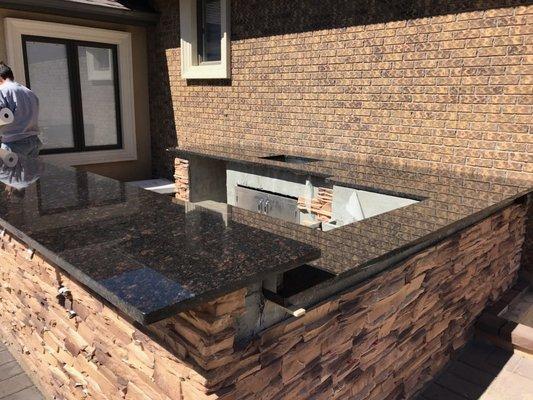 Looking for Bbq area this tan brown granite only $40 per sqf all included no extra charges