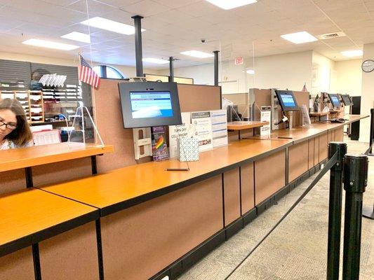 The service counter located on the second floor.