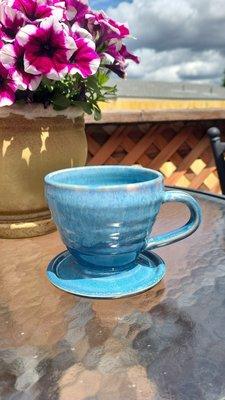 Coffee pour over, makes for a wonderfully strong cup of coffee.