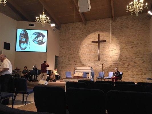 Sunday morning in the sanctuary.