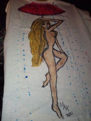 An original, one of a kind, Acrylic, hand painted T-shirt from Naughty TEE'S Online Store