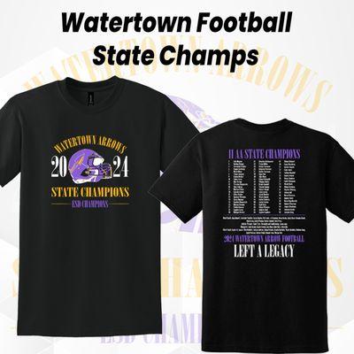 Watertown High School Football State Championship apparel.