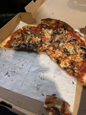 Small mushroom pizza