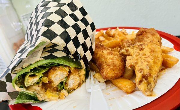 Buffalo Chicken Wraps, Strips & Fries