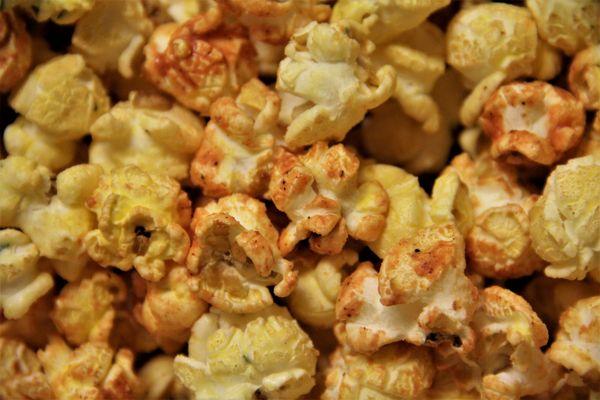 Perfect for game day, this flavor combines buffalo-flavored popcorn with ranch-flavored popcorn. It's like eating chicken wings without the