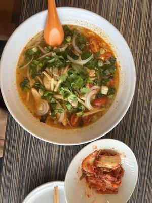 Tom Yum Ramen Soup Kimchi