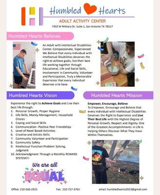 Our Humbled Heart Flyer we are so proud of