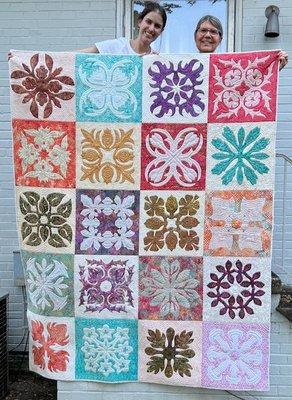 Hand applique and custom long-arm quilted
.
Won Champion Award at Montgomery County Fair, 2022