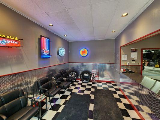 Lounge area with comfortable seating and tv.