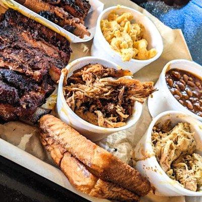 Can't choose? Try one of our delicious two or three-meat samplers - with your favorite combination of pulled pork, chicken, r...