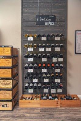 Weekday Wines - a rotating selection of wines $15 & under