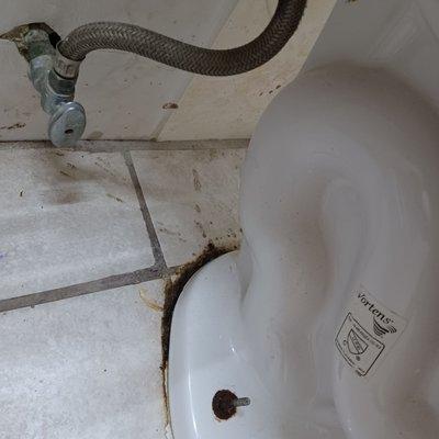 Behind the commode Room 109