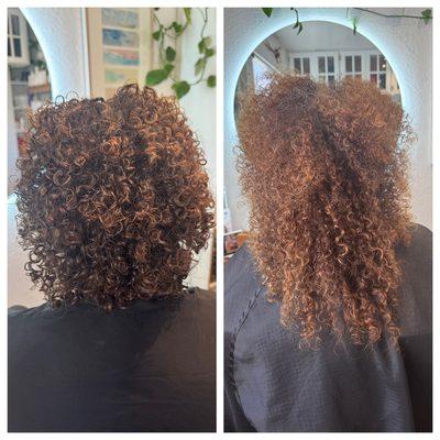 After and before. Cut color and styling.