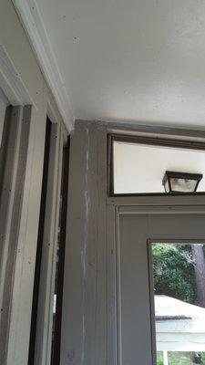 You can see the edge of the frame and some other areas I had to caulk because there was a pathway to outside. There were many more spots.