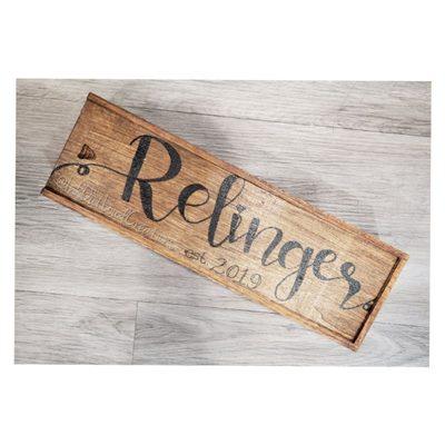 Custom Stained and Hand Personalized Wooden Wine Box