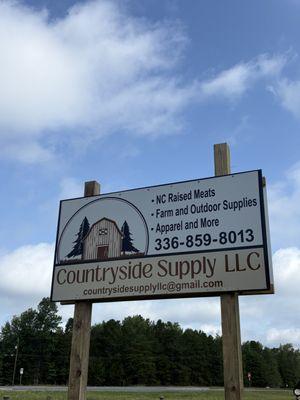 Roadside Sign! We are located right off of major NC-Hwy109!