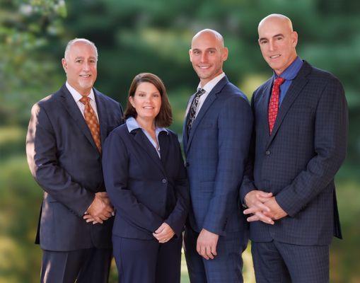 Attorneys Thomas Pettinicchi, Christine Norton, Jeremy D'Amico, and Michael D'Amico of D'Amico Pettinicchi Injury Lawyers in Watertown, CT
