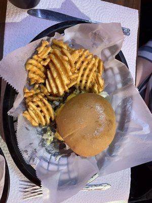 Cheeseburger and fries