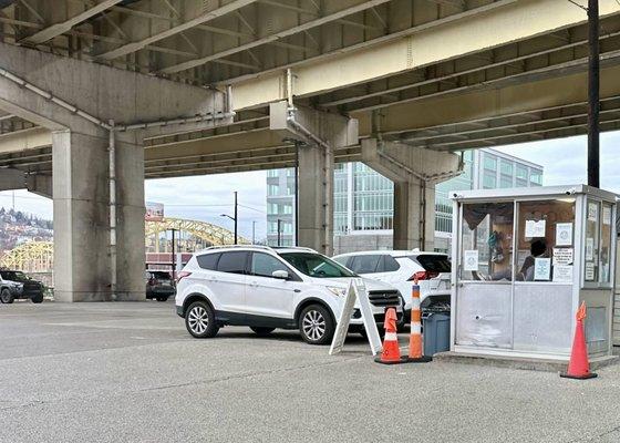 Parking attendant and spaces