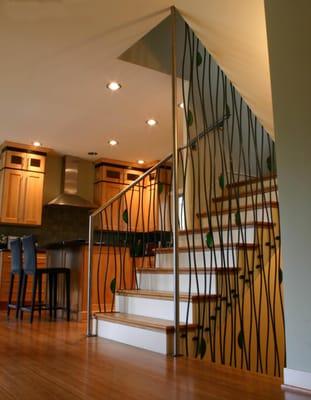 Custom designed, 3 story railing
